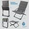 Costway Patio Folding Sling Chair with Ottoman Footrest & Removable Cushion Ottoman Set